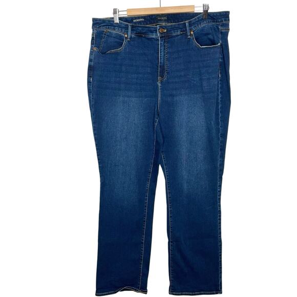 Talbots Barely Boot Cut Jeans Womens Size 20W Mid Rise Dark Wash Bootcut Stretch - Picture 1 of 6